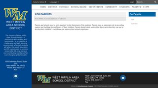 For Parents - West Mifflin Area School District