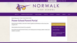 Power School Parent Portal – Parent Resources – Norwalk High ...