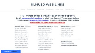 PowerSchool & PowerTeacher Pro - NLMUSD Web Links