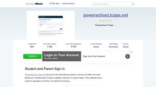 Powerschool.tcaps.net website. Student and Parent Sign In.