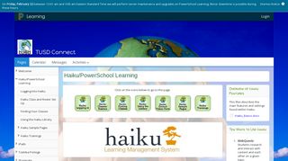 PowerSchool Learning : TUSD Connect : Haiku/PowerSchool Learning