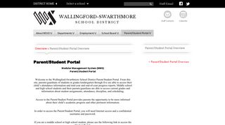 Parent/Student Portal - Wallingford-Swarthmore