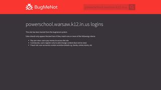 powerschool.warsaw.k12.in.us logins - BugMeNot