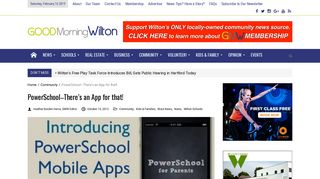 PowerSchool–There's an App for that! | Good Morning Wilton