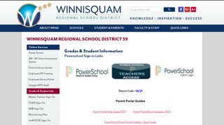 Grades & Student Info - Winnisquam Regional School District