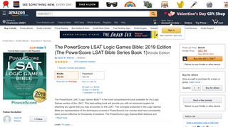 Amazon.com: The PowerScore LSAT Logic Games Bible: 2019 Edition ...