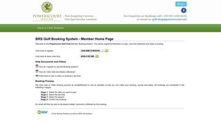 BRS Online Golf Tee Booking System for Powerscourt Golf Club