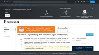 View User Login History with WindowsLogon [Powershell] - Super User