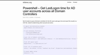 Powershell – Get LastLogon time for AD user accounts across all ...