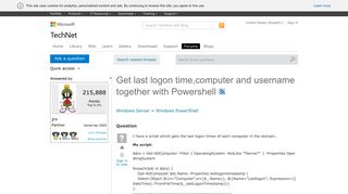 Get last logon time,computer and username together with Powershell ...