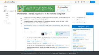 Powershell The last logon user in the remote computer - Stack Overflow