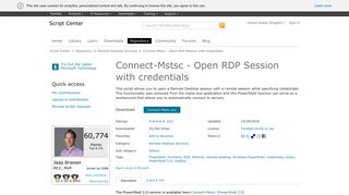 Script Connect-Mstsc - Open RDP Session with credentials