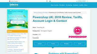 Powershop UK: 2018 Review, Tariffs, Account Login & Contact | Selectra