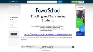 Enrolling and Transferring Students Login to PowerSource>Training ...