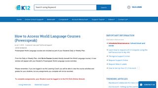 How to Access World Language Courses (Powerspeak)