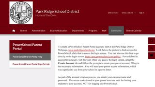 PowerSchool Parent Portal - Park Ridge School District