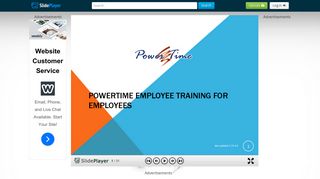 POWERTIME EMPLOYEE TRAINING FOR EMPLOYEES - ppt download