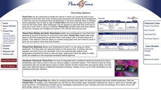 PowerTime Online Time Entry Options