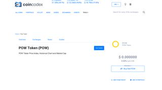 POW Token (POW) Price, Chart, Value & Market Cap | CoinCodex