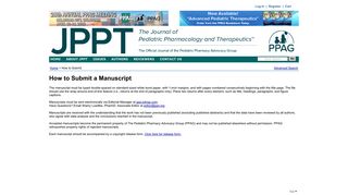 Pediatric Pharmacy Advocacy Group - How to Submit - JPPT
