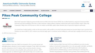Pikes Peak Community College | American Public University System ...