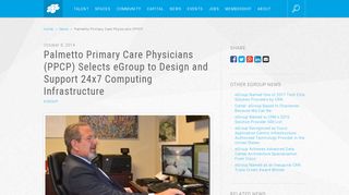 Palmetto Primary Care Physicians (PPCP) Selects eGroup to Design ...