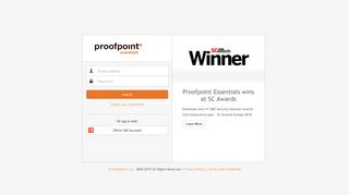 Admin Login - Proofpoint Essentials