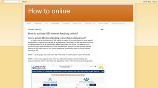 How to online : How to activate SBI internet banking online?