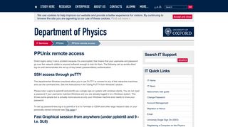 PPUnix remote access | University of Oxford Department of Physics