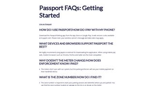 Passport FAQs: Getting Started - Passport