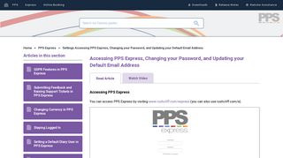 Accessing PPS Express, Changing your Password, and Updating your ...