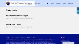 Client Login | Wisdom In Wealth Management - PPS Advisors