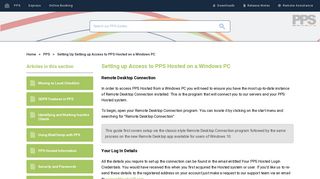 Setting up Access to PPS Hosted on a Windows PC – PPS