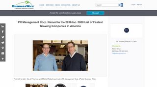 PR Management Corp. Named to the 2018 Inc. 5000 List of Fastest ...