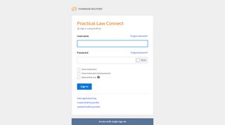 Practical Law Connect Signon