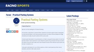 Practical Punting Systems Blog - Racing And Sports