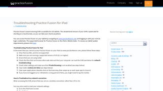 Troubleshooting Practice Fusion for iPad – Knowledge Base