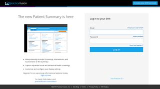 Practice Fusion: Log in to your EHR account and start charting