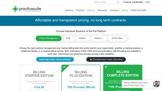 Plans & Pricing - - PracticeSuite