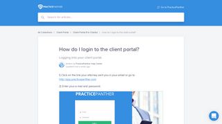 How do I login to the client portal? | PracticePanther Help Center