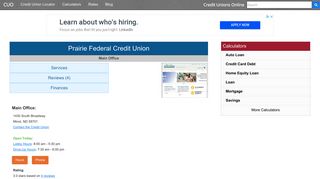 Prairie Federal Credit Union - Minot, ND - Credit Unions Online