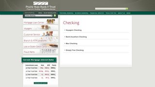 Personal Checking Services from Prairie State Bank and Trust
