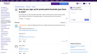 How do you sign up for prank patrol Australia (yes there is one ...