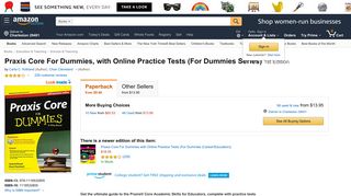 Praxis Core For Dummies, with Online Practice Tests (For Dummies ...