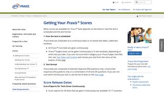 Praxis: For Test Takers: Getting Your Scores - ETS