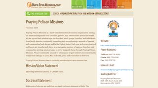 Praying Pelican Missions :: ShortTermMissions.com