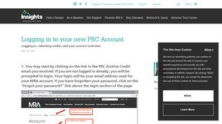 Logging in to your new PRC Account | Insights Association