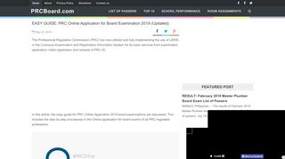EASY GUIDE: PRC Online Application for Board Examination 2019 ...
