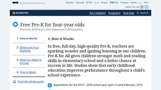 Pre-K for All – ACCESS NYC