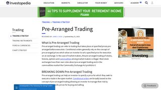 Pre-Arranged Trading - Investopedia